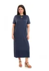 Rochie lunga tricotata de dama - bleumarin - din viscoza