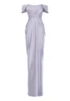 ACOB À PORTER - Rochie maxi cu decolteu pe umeri si model drapat