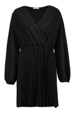 Dresses - Rochie cu decolteu in V si pliuri