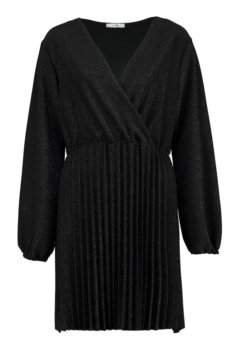 Dresses - Rochie cu decolteu in V si pliuri