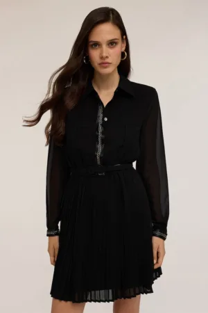 Fiorella Rubino - Rochie plisata cu detaliu semitransparent