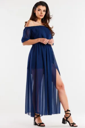 Lunga Rochie Maneca scurta A515