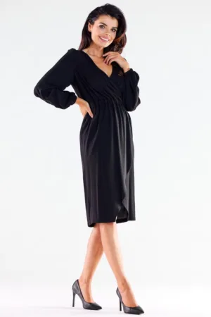 Midi Rochie Maneca lunga - Dreapta - Viscoza A523