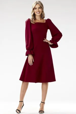 Midi Rochie Maneca lunga - Drept A695