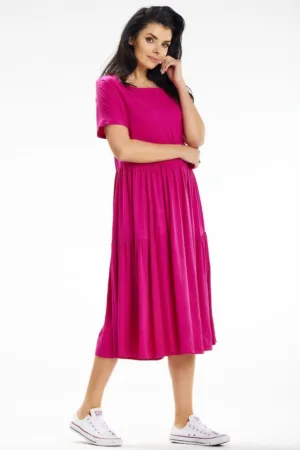 Midi Rochie Maneca scurta Viscoza Casual A639