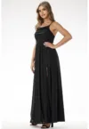 Negru Lunga Rochie Fara maneca A696
