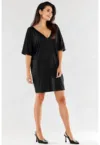 Negru Scurta Rochie Maneca scurta A557