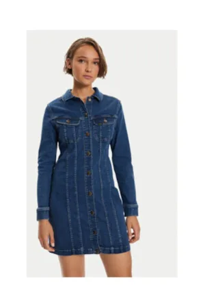 Rochie  112355125 - bumbac/poliester - albastru -