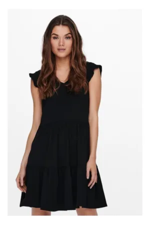 Rochie - 22882 - Bumbac - Negru
