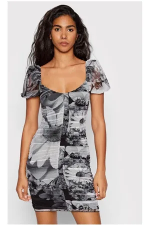 Rochie -  50669 - Poliester - Gri/Negru