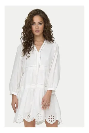 Rochie - 81382 - Bumbac - Alb