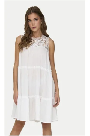 Rochie - 9419 - Bumbac - Alb