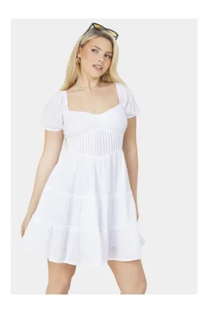 Rochie - 95362 - Bumbac - Alb