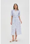 Rochie Alba din Bumbac cu Cureaua