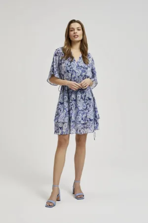 Rochie Albastra Cu Model Pana La Genunchi