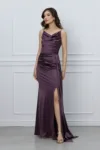 Rochie Arina mov cu fronseuri