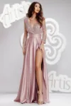 Rochie Artista lunga din tafta cu broderie in partea superioara