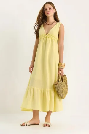 Rochie  Bianco Lucci - galben - textil