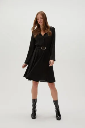 Rochie Camasa cu Cureaua Eleganta Neagra