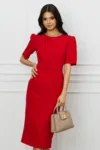 Rochie DY Fashion rosie cu pliuri pe bust si curea in talie