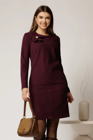 Rochie DY Fashion scurta din catifea reiata magenta