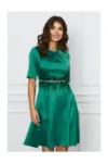 Rochie DY Fashion verde cu cordon din pene si strasuri in talie