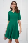 Rochie DY Fashion verde cu decupaj la decolteu