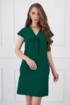 Rochie DY Fashion verde cu funda la decolteu