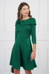 Rochie DY Fashion verde cu guler maxi tip funda