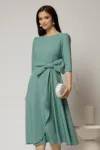 Rochie DY Fashion verde fistic cu funda ampla in talie