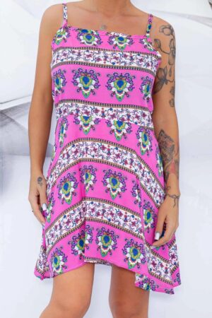 Rochie Dama 102-4 Fucsia | Fashion