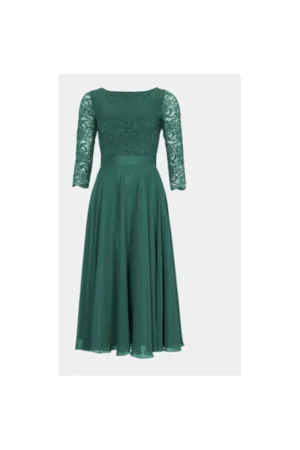 Rochie Dama - 303863616 - Poliester - Verde