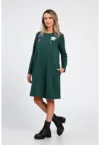 Rochie Dama -  A-Line - cu Buzunare Laterale si Pictura Realizata Manual V363