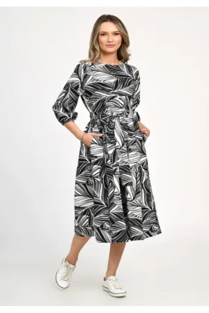 Rochie Dama - Leafy Black V312