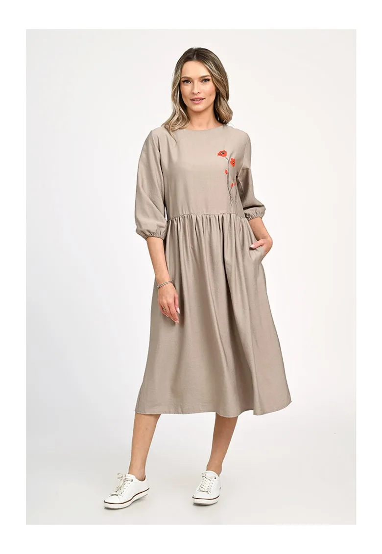 Rochie Dama - Painting V311 - cu Pictura Realizata Manual