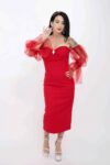 Rochie Dama R2784 Rosu Kikiriki