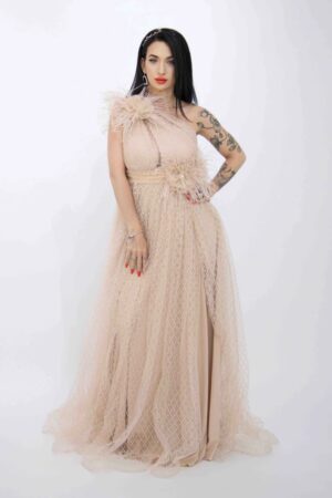 Rochie Dama R5018 Bej Kikiriki