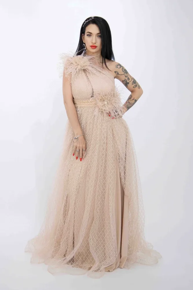 Rochie Dama R5018 Bej Kikiriki