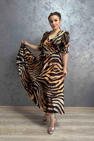 Rochie Dama R75724 Negru-Portocaliu Kikiriki