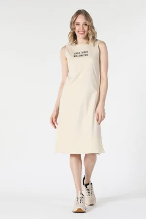 Rochie De Dama Bej Regular Fit