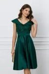Rochie Ella Collection Anisa verde cu dantela la bust