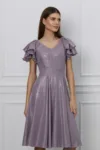 Rochie Ella Collection Renata lila cu lurex argintiu