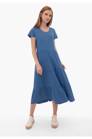 Rochie  G-Olea - albastru - cu volane