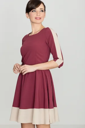 Rochie K057 - burgundy - fabric elegant - poliester