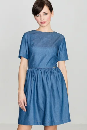 Rochie K164 - albastru - bumbac