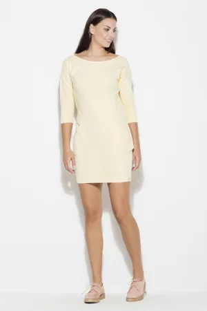 Rochie K181 - galben - bumbac -