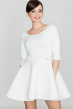 Rochie K227 - ecru - poliester -