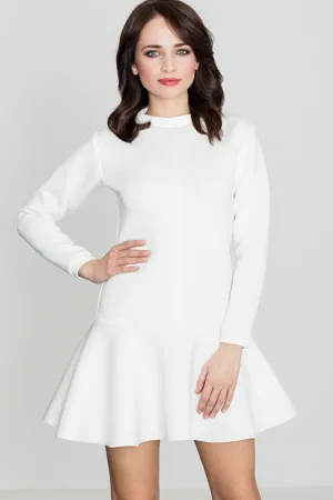 Rochie K247 - ecru - din material usor - poliester