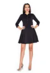 Rochie  K258 - negru - bumbac -