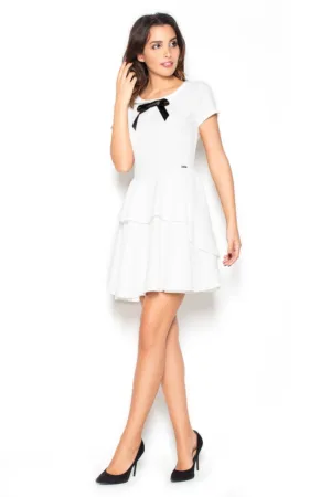 Rochie K367 - ecru - poliester